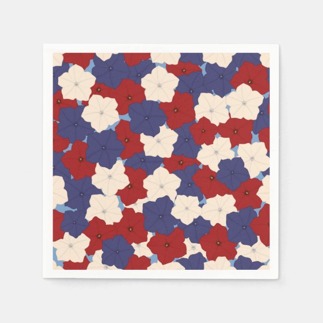 Servilleta De Papel Patriotic Petunias (Anverso)