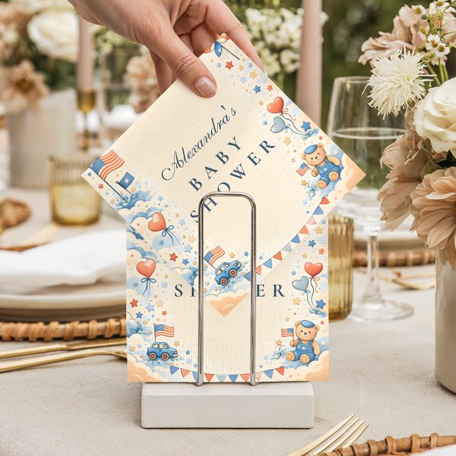 Servilleta De Papel Patriotic Stars & Stripes Baby Shower (Subido por el creador)