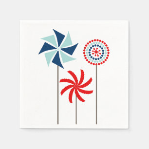 Servilleta De Papel Patriótico 4 de Julio PinWheel Napkin