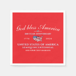 Servilleta De Papel Patriótico Dios Bendiga América 250 Semicuincenten