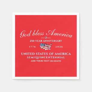 Servilleta De Papel Patriótico Dios Bendiga América 250 Semicuincenten