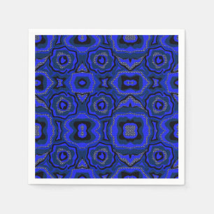 Servilleta De Papel Patrón abstracto azul negro e índigo.