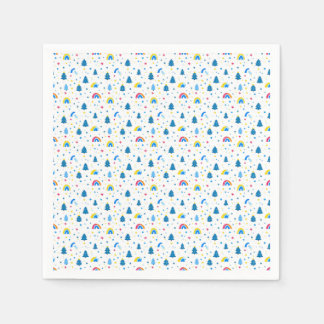 Servilleta De Papel Patrón abstracto colorido con árboles y arbustos