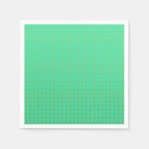 Servilleta De Papel Patrón amarillo dorado lindo sobre verde minúsculo