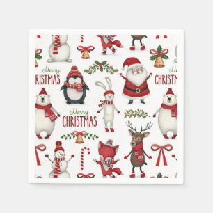 Servilleta De Papel Patrón animal de los navidades