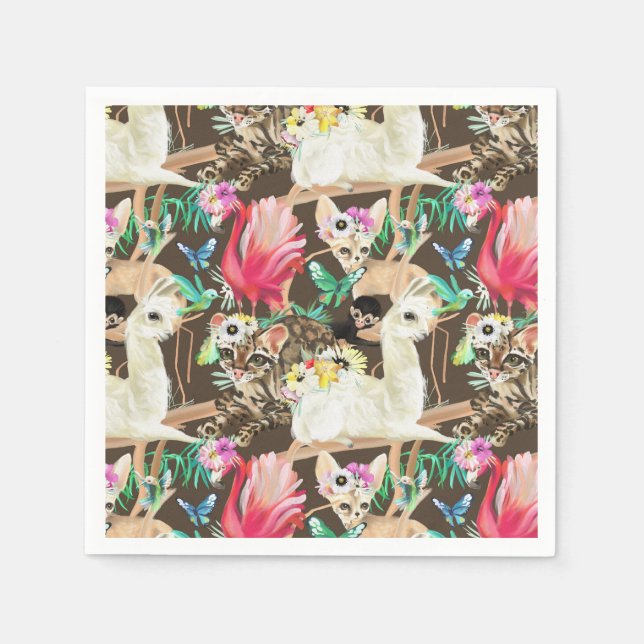 Servilleta De Papel Patrón animal tropical (Anverso)