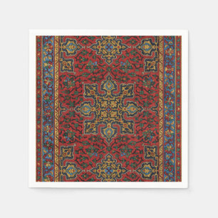 Servilleta De Papel Patrón Antiguo de Alfombra Persa Rojo Azul Arabesc