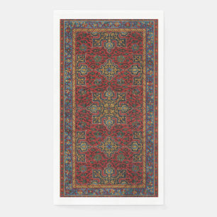 Servilleta De Papel Patrón Antiguo de Alfombra Persa Rojo Azul Arabesc