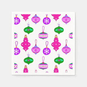 Servilleta De Papel Patrón antiguo de ornamentos en rosa, violeta y Ve