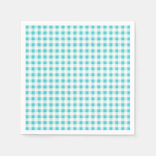 Servilleta De Papel Patrón Aqua White Gingham