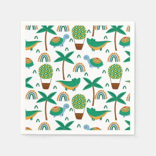 Servilleta De Papel Patrón arcoiris de tortuga colorida suave