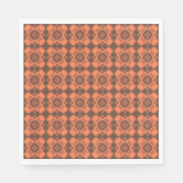 Servilleta De Papel Patrón Argyle de Cuadros Marrón Coral