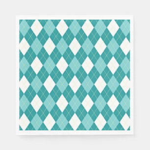 Servilleta De Papel Patrón argyle turquesa