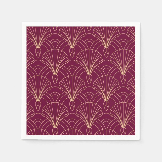 Servilleta De Papel patrón Art Deco con motivos de abanico geométrico  (Anverso)