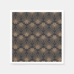 Servilleta De Papel patrón Art Deco con motivos florales dorados