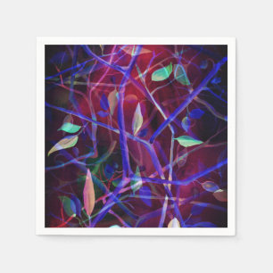 Servilleta De Papel Patrón Art Deco - hojas abstractas burdeos