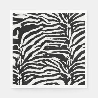 Servilleta De Papel Patrón artístico negro y blanco de camuflaje cebra
