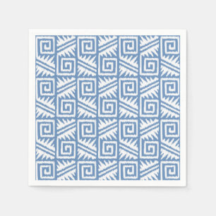 Servilleta De Papel Patrón Azteca Ikat - Azul cielo y blanco