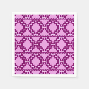Servilleta De Papel Patrón Azteca Ikat - Púrpura Amatista y Violeta