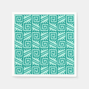 Servilleta De Papel Patrón Azteca Ikat - Turquesa y Aqua
