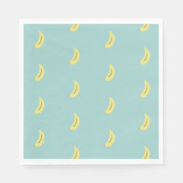 Servilleta De Papel Patrón azul del dibujo del plátano amarillo