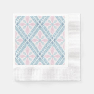 Servilleta De Papel patrón azul en forma de diamante