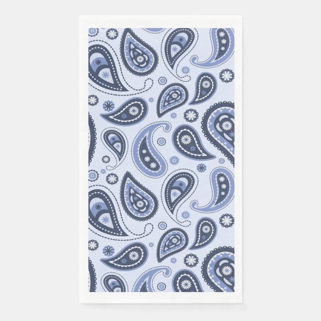 Servilleta De Papel Patrón azul paisley (Anverso)