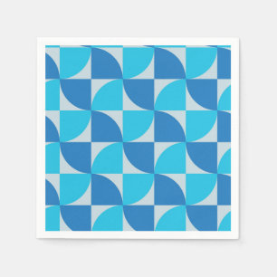 Servilleta De Papel Patrón azul y turquesa abstracto de mediados de si