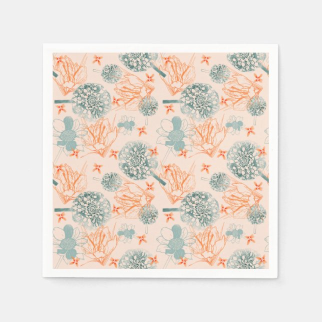 Servilleta De Papel Patrón bencílico botánico (Anverso)