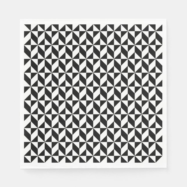 Servilleta De Papel Patrón blanco y negro (Anverso)