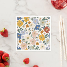Servilleta De Papel Patrón Boho de Pradera de Flores Silvestres