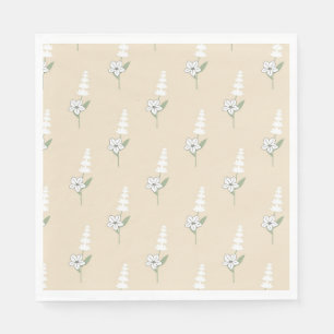 Servilleta De Papel Patrón Botánico Bohemio Beige Floral