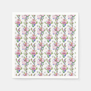 Servilleta De Papel Patrón botánico colorido - Flora artística