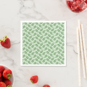 Servilleta De Papel Patrón botánico de hoja verde Verde