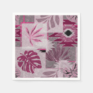 Servilleta De Papel Patrón botánico tropical monocromo