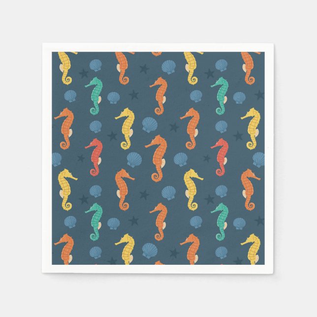 Servilleta De Papel Patrón caballito de mar (Anverso)
