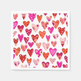Servilleta De Papel Patrón cardíaco rosa rojo