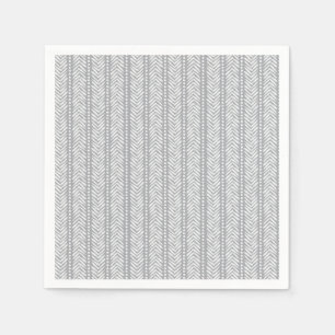 Servilleta De Papel Patrón Chevron dibujado a mano gris