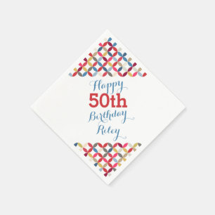 Servilleta De Papel Patrón circular 50 servilletas de papel de cumplea