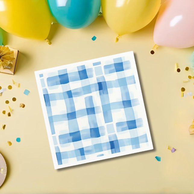 Servilleta De Papel Patrón clásico azul y blanco de Gingham revisado (Subido por el creador)