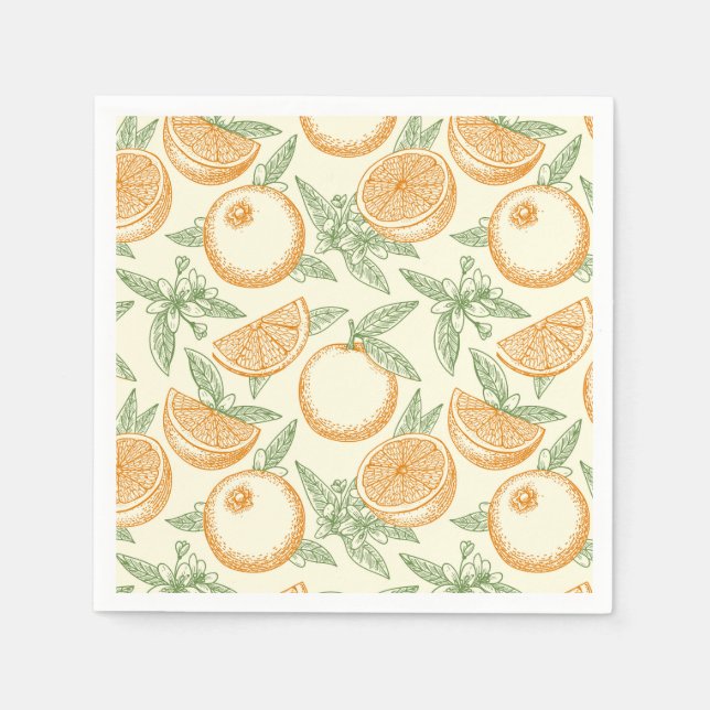 Servilleta De Papel Patrón clásico de fruta Naranja (Anverso)