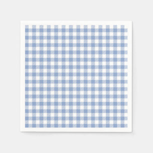Servilleta De Papel Patrón clásico de gingham azul claro con estampado