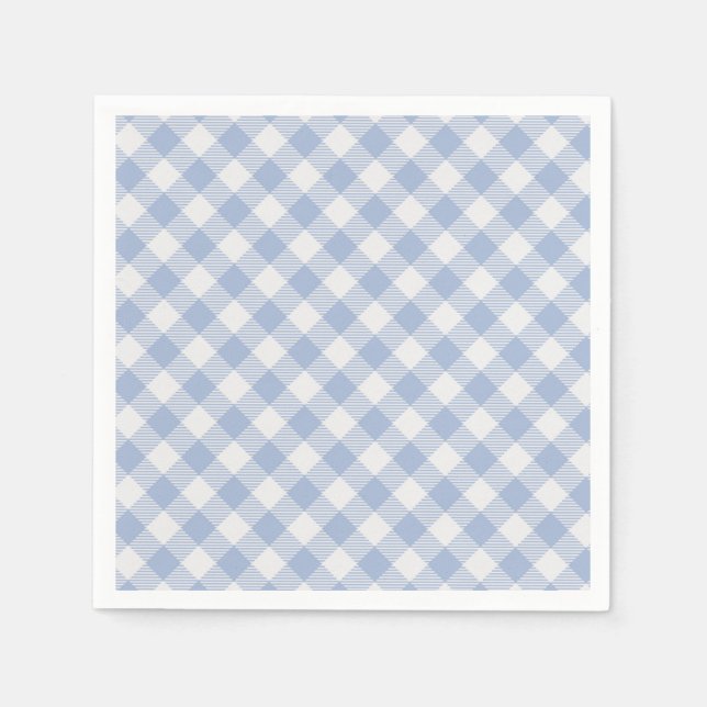 Servilleta De Papel Patrón clásico de Gingham azul comprobado (Anverso)