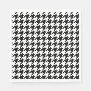 Servilleta De Papel Patrón Clásico de Pata de Gallo: Negro y Blanco Vi