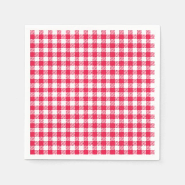 Servilleta De Papel Patrón clásico del país rojo de Gingham (Anverso)