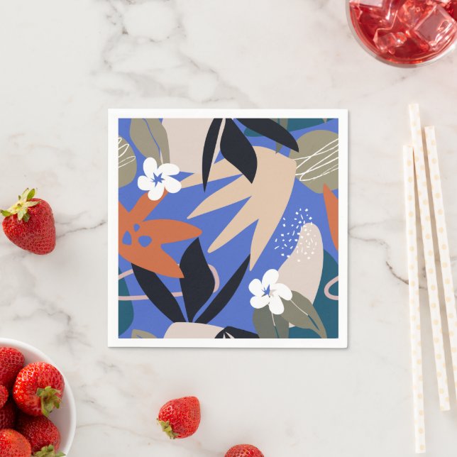 Servilleta De Papel Patrón colorido abstracto tropical (In situ)