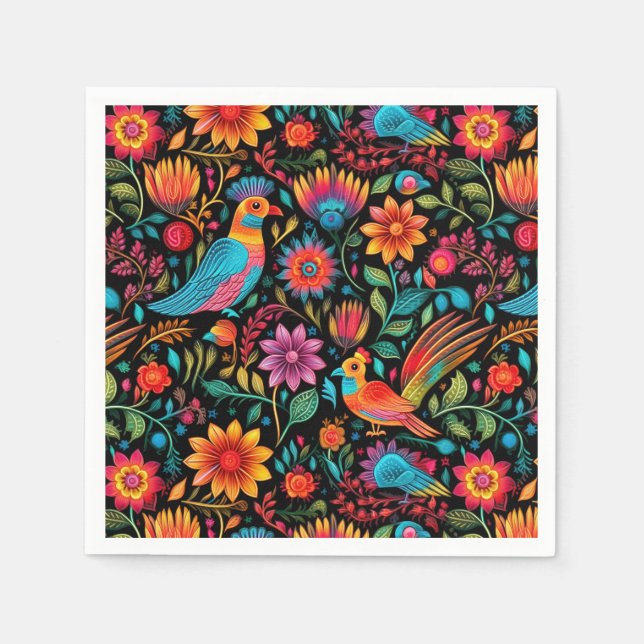 Servilleta De Papel Patrón colorido mexicano (Anverso)