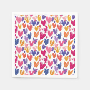 Servilleta De Papel patrón colorido para el día de San Valentín con co