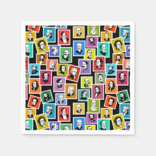 Servilleta De Papel Patrón con retratos de los compositores más grande