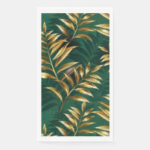 Servilleta De Papel Patrón continuo con helechos dorados